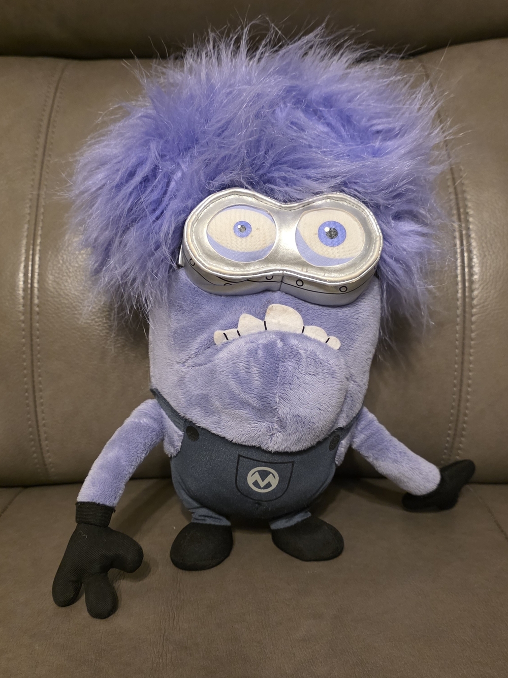 Evil Purple Minion Plush With Goggles 12” Tall Despicable Me Universal Studios